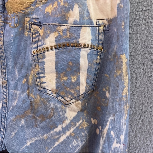 Robin's Jean Long Flap Motaro Mens Size 36 Distressed Stylish Made In The USA - Picture 5 of 13